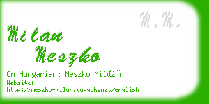 milan meszko business card